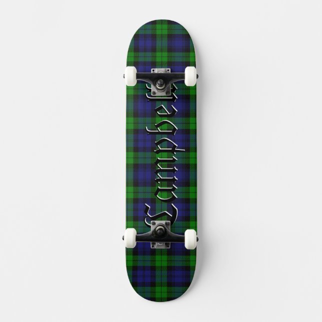 Black Watch Campbell Tartan Kariertes schottisches Skateboard (Vorderseite)