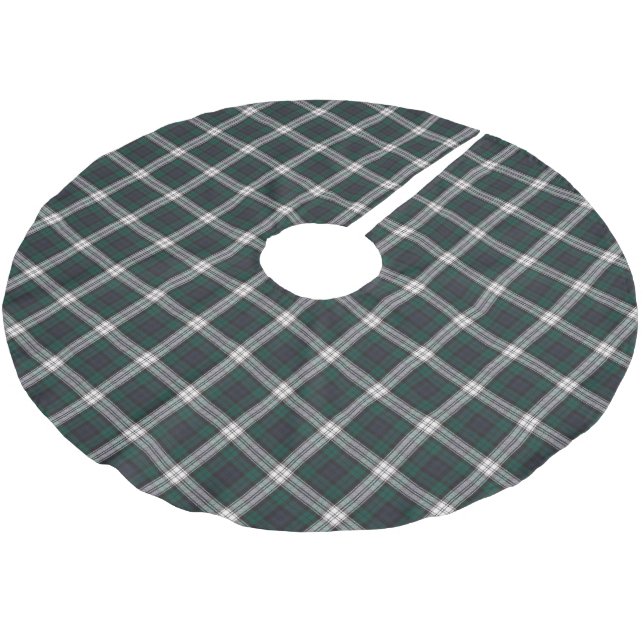 Black Watch Dress Modern Scottish Tartan Polyester Weihnachtsbaumdecke (Schrägansicht)
