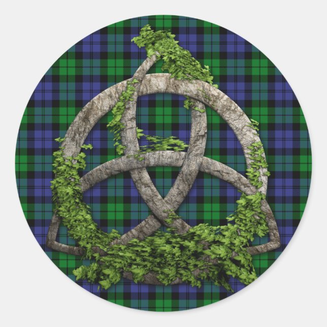 Black Watch Military Celtic Trinity Knot Runder Aufkleber (Vorderseite)