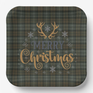 Black Watch Scottish Clan Tartan Weihnachten Pappteller