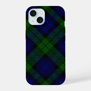 Black Watch Tartan Blau Grün Kariert iPhone 15 Hülle