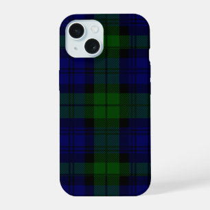 Black Watch Tartan Blau Grün Kariert iPhone 15 Hülle