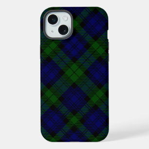 Black Watch Tartan Blau Grün Kariert iPhone 15 Plus Hülle