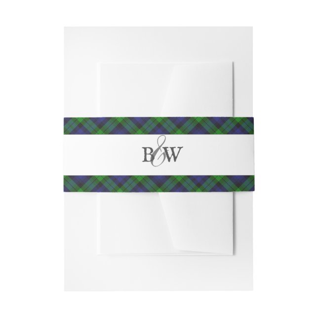 Black Watch Tartan Kariert Einladungsbanderole (Vorderseite Beispiel)