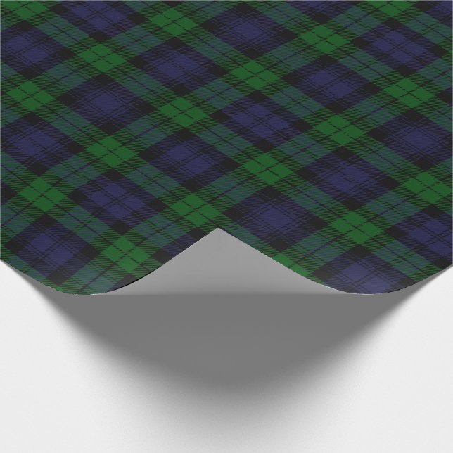 Black Watch Tartan Kariertes schottisches Karierte Geschenkpapier (Ecke)