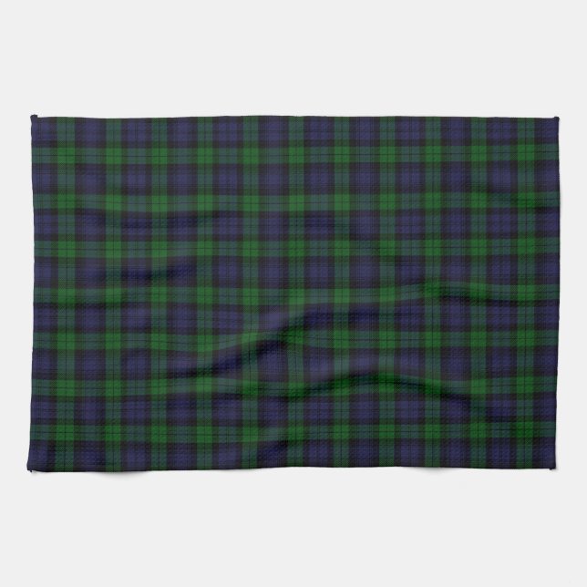 Black Watch Tartan Kariertes schottisches Karierte Geschirrtuch (Horizontal)