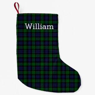 Black Watch Tartan Karo personalisiert Kleiner Weihnachtsstrumpf