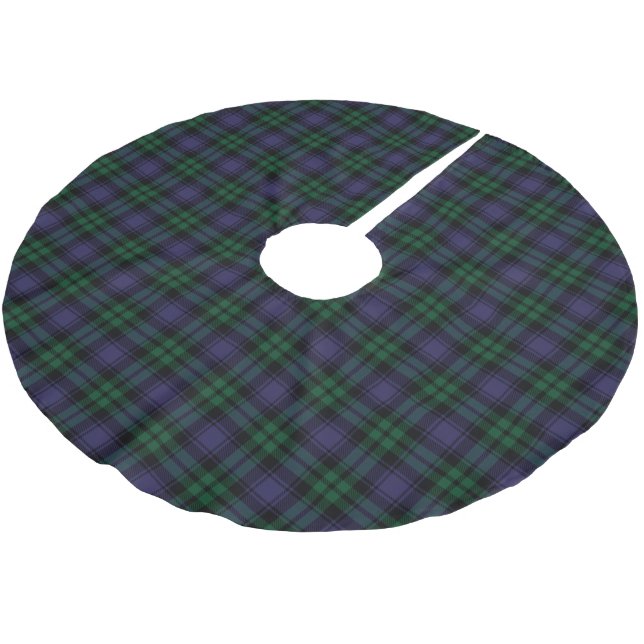 Black Watch Tartan, Karo Polyester Weihnachtsbaumdecke (Schrägansicht)