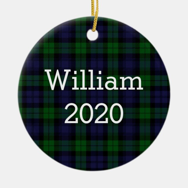 Black Watch Tartan Keramik Ornament (Vorne)