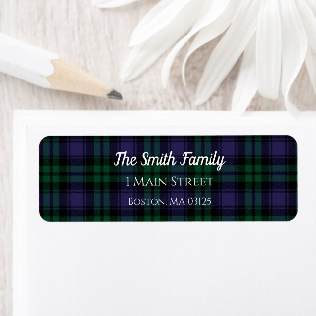 Black Watch Tartan, Plaid Return Address (Insitu)