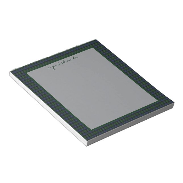 Black Watch Weathered Original Scottish Tartan  Notizblock (angewinkelt)