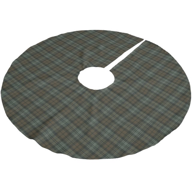 Black Watch Weathered Scottish Tartan Polyester Weihnachtsbaumdecke (Schrägansicht)