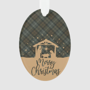 Black Watch Weathered Scottish Tartan Weihnachten Ornament