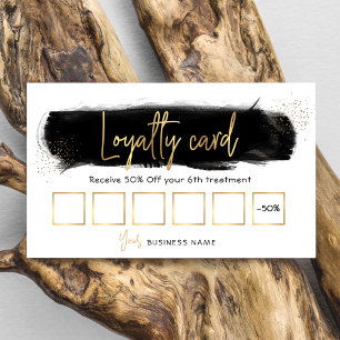 Black Watercolor Gold Glitzer Beauty Loyalität Kar Treuekarte