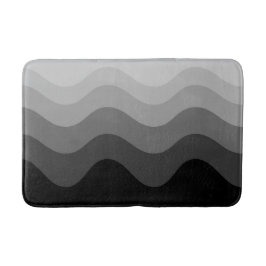 Black Wavey Stripe Modern Bath Mat Badematte