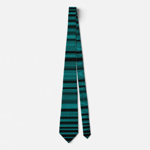 Black Wavy Lines - auf Cyan Krawatte
