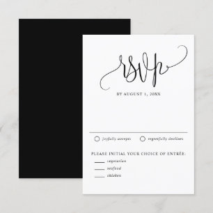 Black We Do moderne kalligraphische Hochzeit RSVP Karte