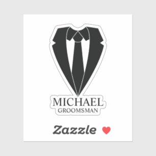 Black Wedding Anzug und Krawatte Personalisierte T Aufkleber