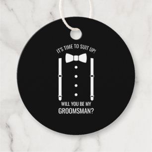 Black Wedding Bow Krawatte Trauzeuge Vorschlag Geschenkanhänger