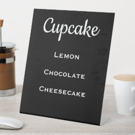 Black Wedding Cupcake Menu Pedestal Schild