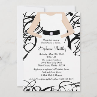 Black Wedding Dress Bridal Dusche Einladung