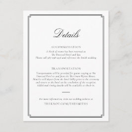 Black Wedding Enclosure Card Begleitkarte