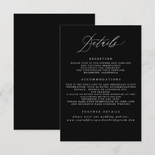 Black Wedding Information Enclosure Card Begleitkarte