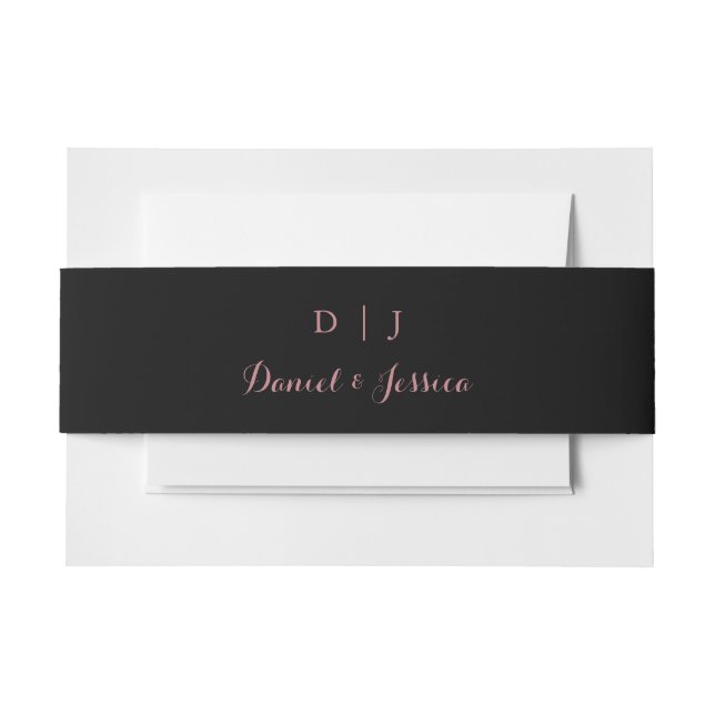 Black Wedding Invitation Bly Band (Vorderseite Beispiel)