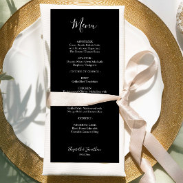 Black Wedding Menu Skript Modernes, Minimalistisch Menükarte