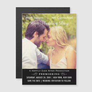 Black Wedding Movie Poster Foto Save the Date Magnetkarte