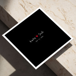 Black Wedding Napkins mit handgeschriebenen Namen Serviette