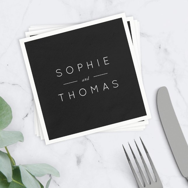 Black Wedding Napkins Serviette (Von Creator hochgeladen)