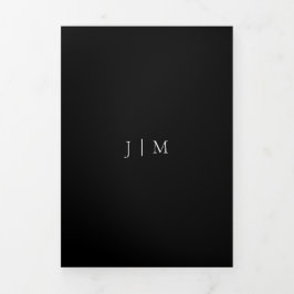 Black Wedding Rsvp freundlich antworten Dreifach Gefaltete Karte