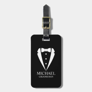 Black Wedding Tuxedo Anzug Personalisierte Trauzeu Gepäckanhänger