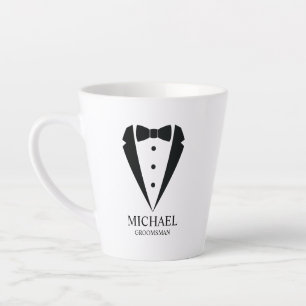 Black Wedding Tuxedo Anzug Personalisierte Trauzeu Milchtasse