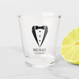 Black Wedding Tuxedo Anzug Personalisierte Trauzeu Schnapsglas