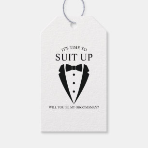 Black Wedding Tuxedo Anzug Trauzeuge Vorschlag Geschenkanhänger