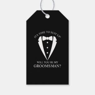 Black Wedding Tuxedo Anzug Trauzeuge Vorschlag Geschenkanhänger