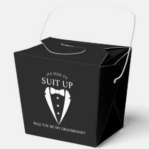 Black Wedding Tuxedo Anzug Trauzeuge Vorschlag Geschenkschachtel