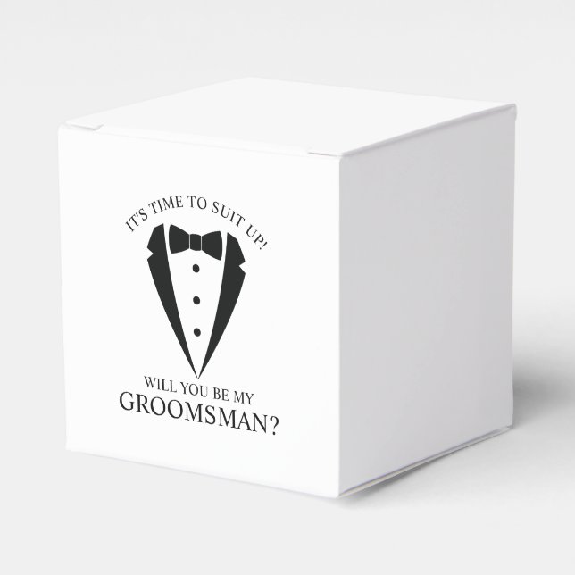 Black Wedding Tuxedo Anzug Trauzeuge Vorschlag Geschenkschachtel (Vorderseite)