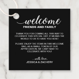 Black Wedding Willkommensgeschenktasche Geschenkanhänger
