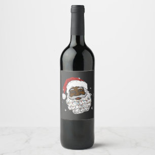 Black WeihWeihWeihnachts-Schwarze Geschichte Xmas Weinetikett