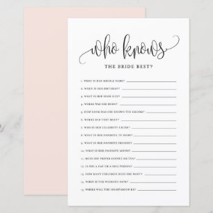 Black Wer das Bride Best Brautparty Game kennt
