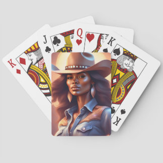 Black Western Cowgirl Denim Spielkarten