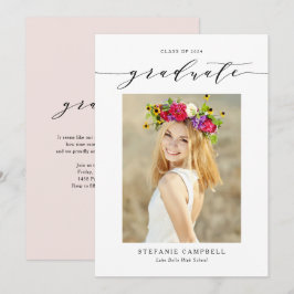 Black Whimsical Script 2025 Foto Abschluss Ankündigung