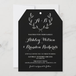 Black Whimsical Winter Wreath I Weditation Einladu Einladung