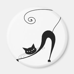 Black Whimsy Kitty 2 Magnet