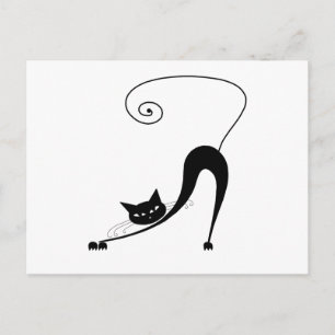 Black Whimsy Kitty 2 Postkarte