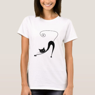 Black Whimsy Kitty 2 T-Shirt