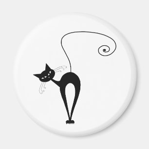 Black Whimsy Kitty 3 Magnet